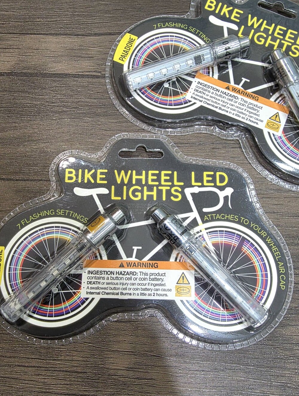 NEW Lot Of 2 (2-PACK) Paladone Bike Wheel LED Lights 7 Flashing Modes Sealed